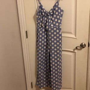 Polka Dot Front Tied Jumpsuit